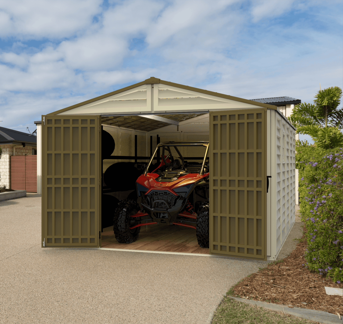 Duramax 10.5x13 Woodbridge PLUS Vinyl Shed w/ Foundation 40234
