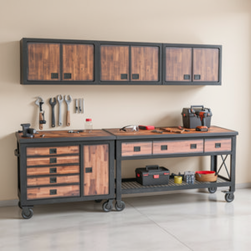 Duramax 5-Piece Garage Storage Combo Set w/ Workbench, Tool Chest and Wall Cabinets 5PWBTC3WC