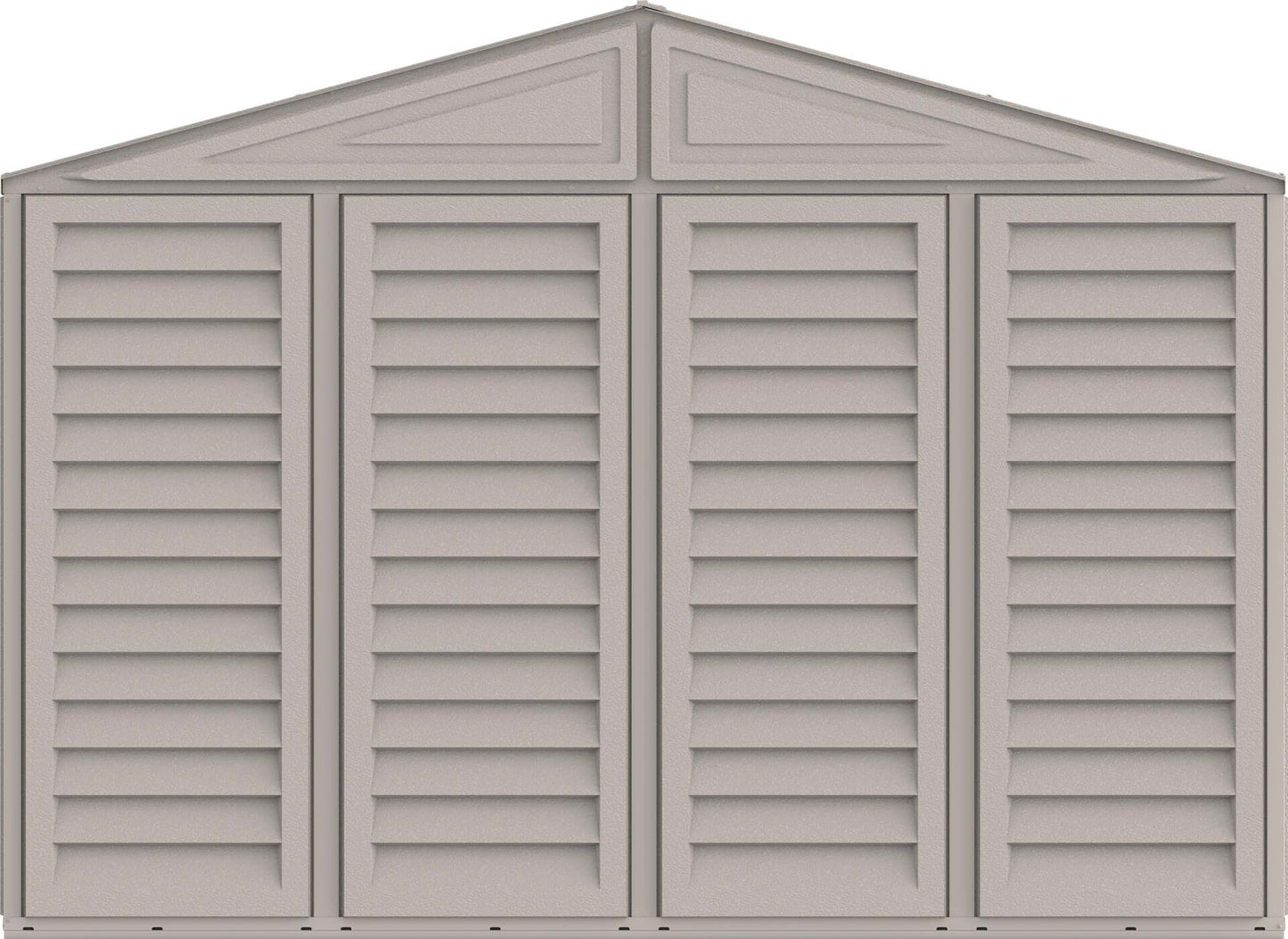 Duramax 10.5x15 Vinyl Garage with foundation, rust and dent-resistant, large vinyl shed for tractor and large item storage.
