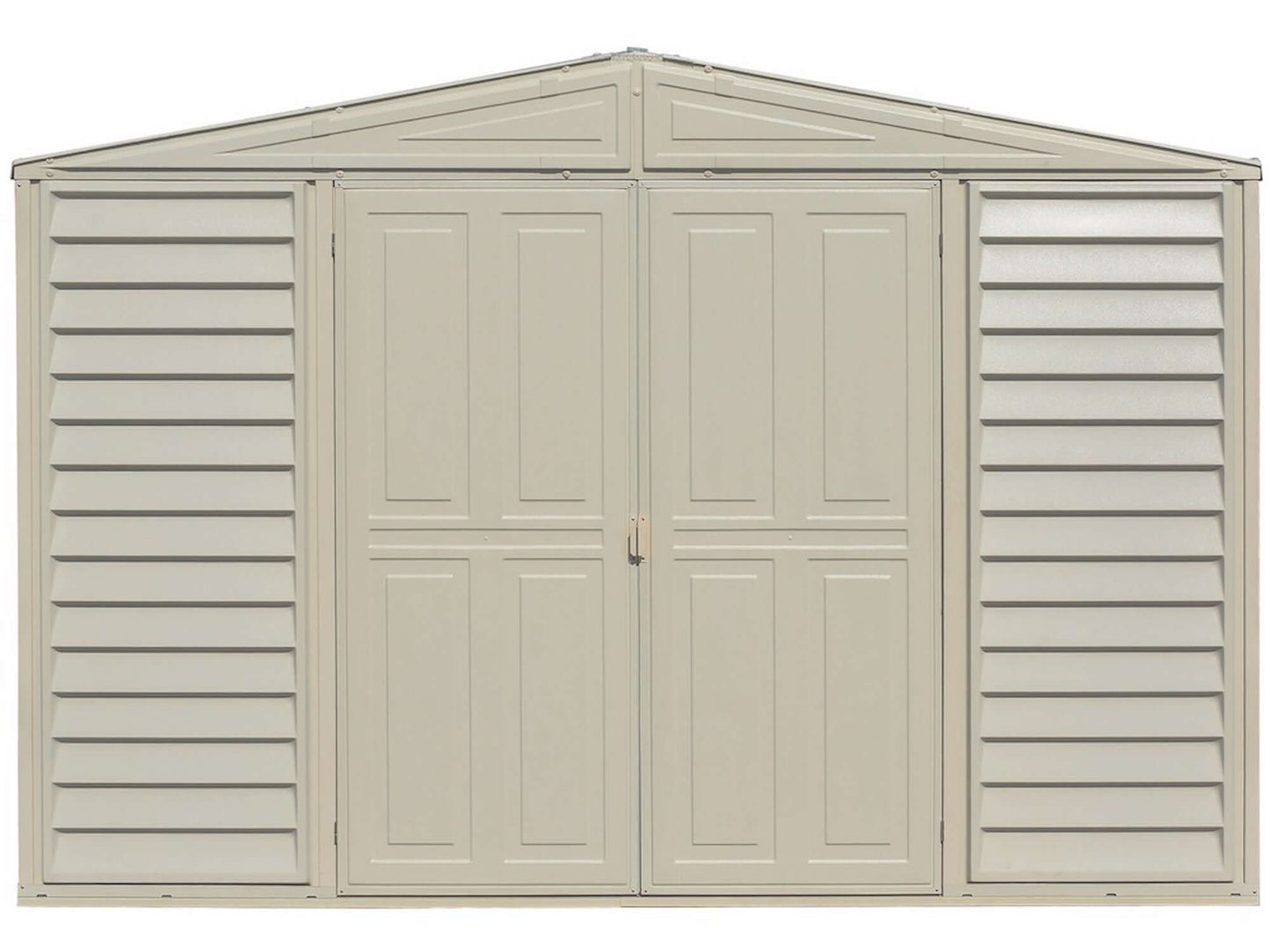 Duramax 10x3 SidePro Vinyl Shed with Foundation 98001, featuring lean-to design for versatile storage. Duramax shed, Duramax Sheds.