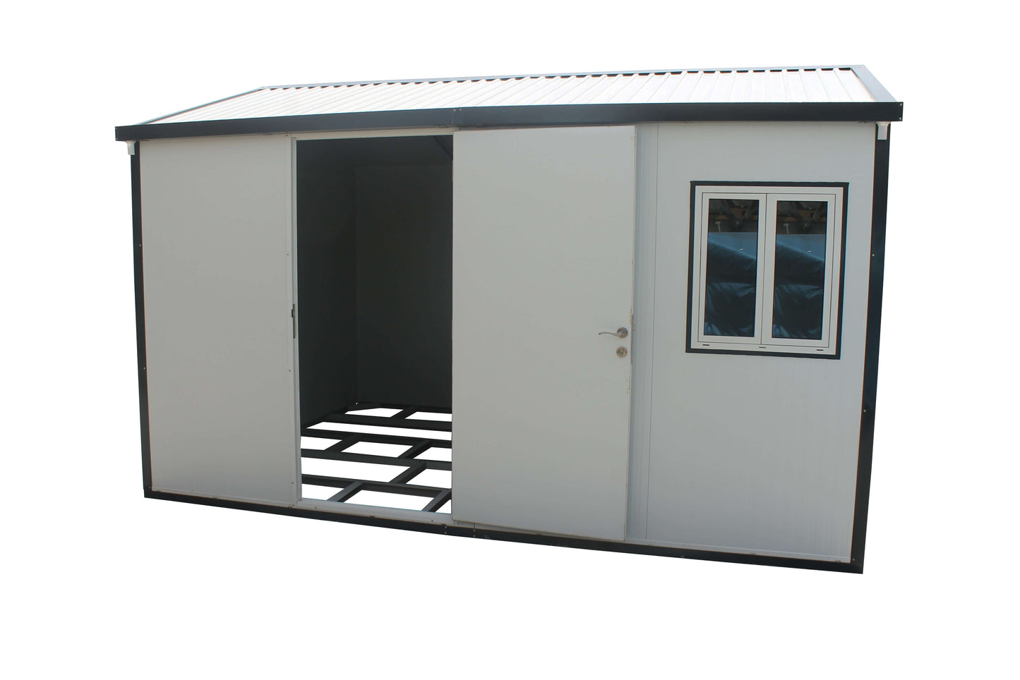 Duramax 13x10 insulated shed with gable roof featuring pre-painted galvanized steel walls and energy-efficient design.