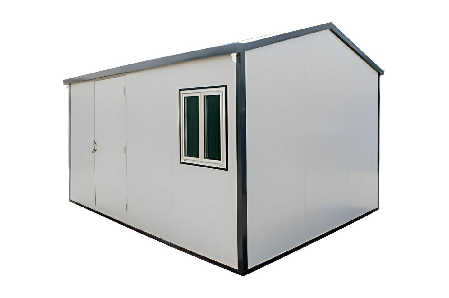 Duramax 13x10 insulated building with gable roof, featuring galvanized steel walls for energy efficiency and durability.