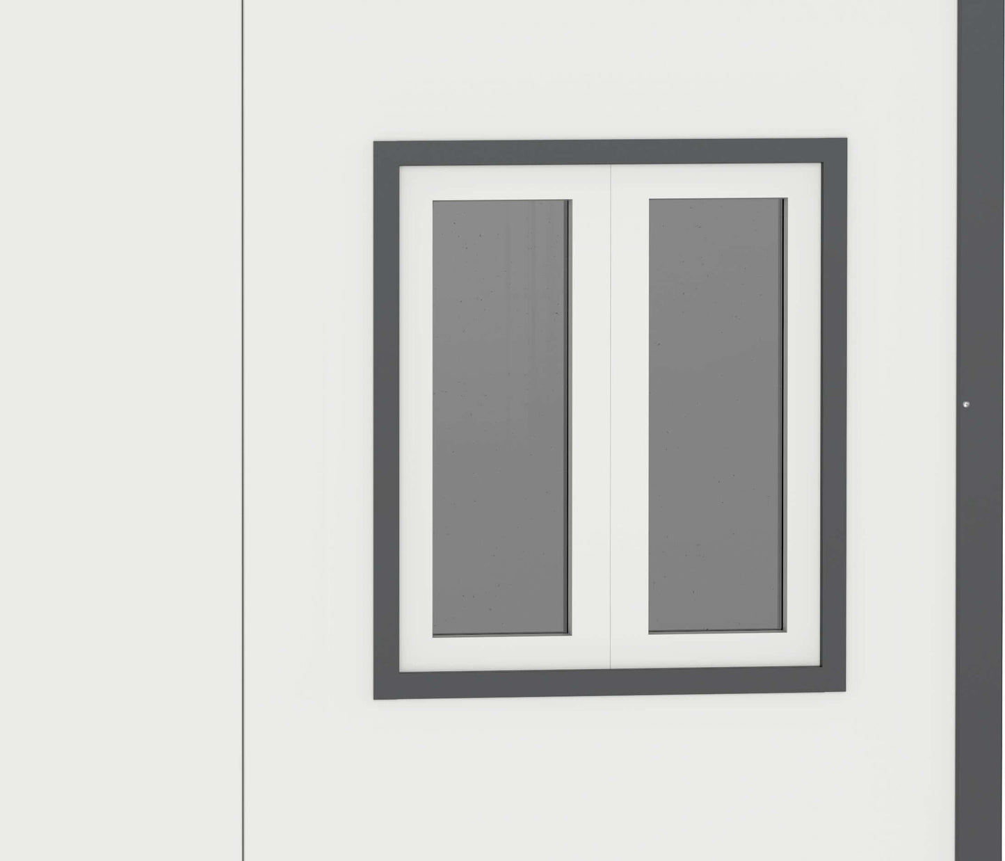 Duramax insulated building window with sleek black frame, suitable for energy-efficient and secure living spaces.