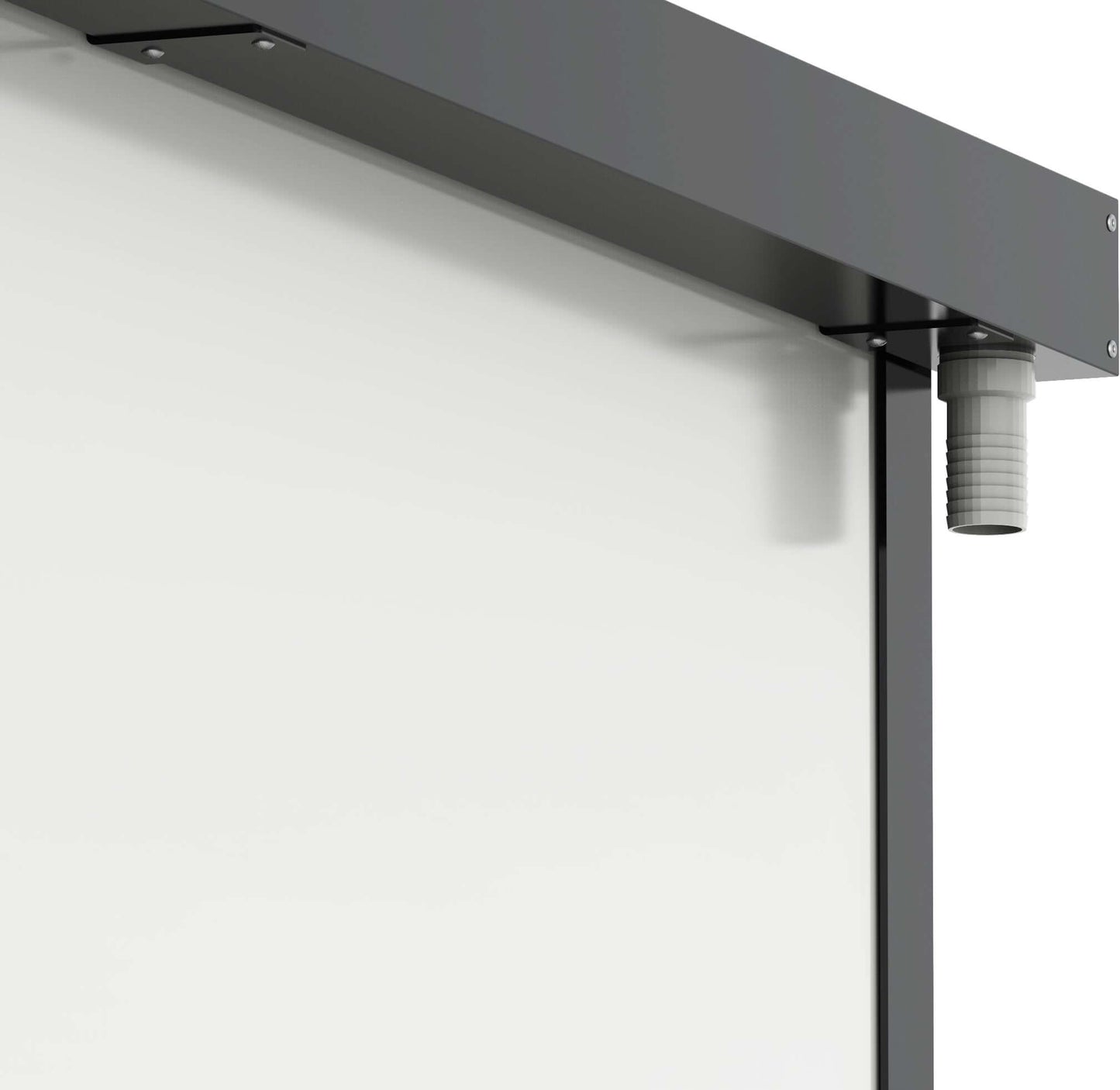 Duramax 19x10 insulated building roof corner, showcasing strong galvanized steel and modern design aesthetics.