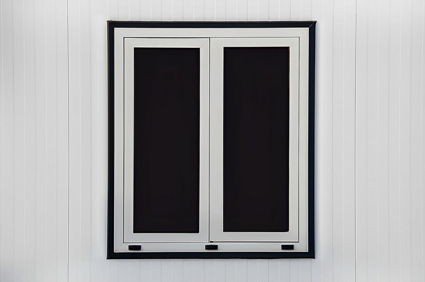 Flat roof insulated building window, part of Duramax's galvanized steel modular sheds for versatile use in various weather conditions.
