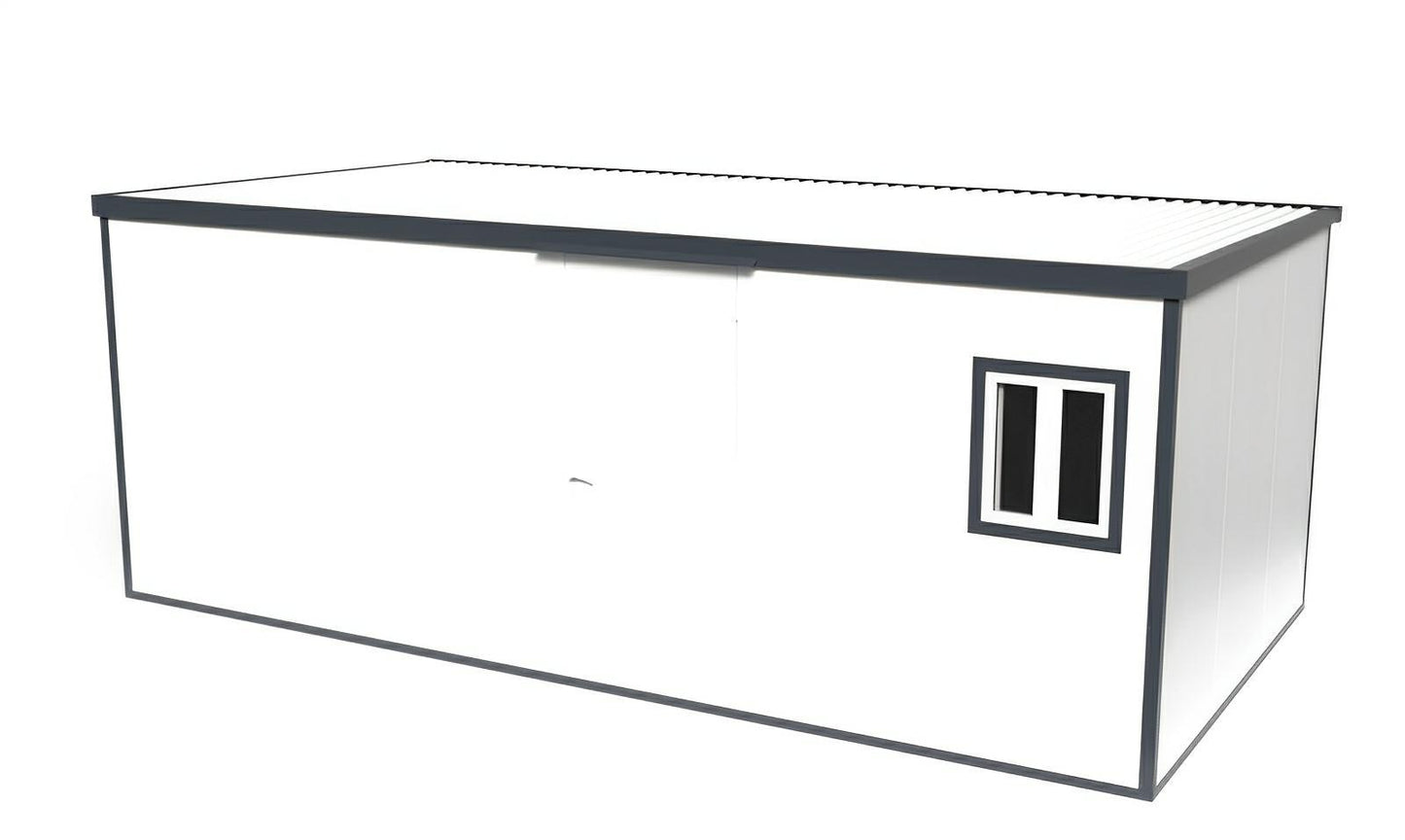 Duramax 19x10 flat roof insulated building 30862, durable galvanized steel, ideal for extra living space or office use.