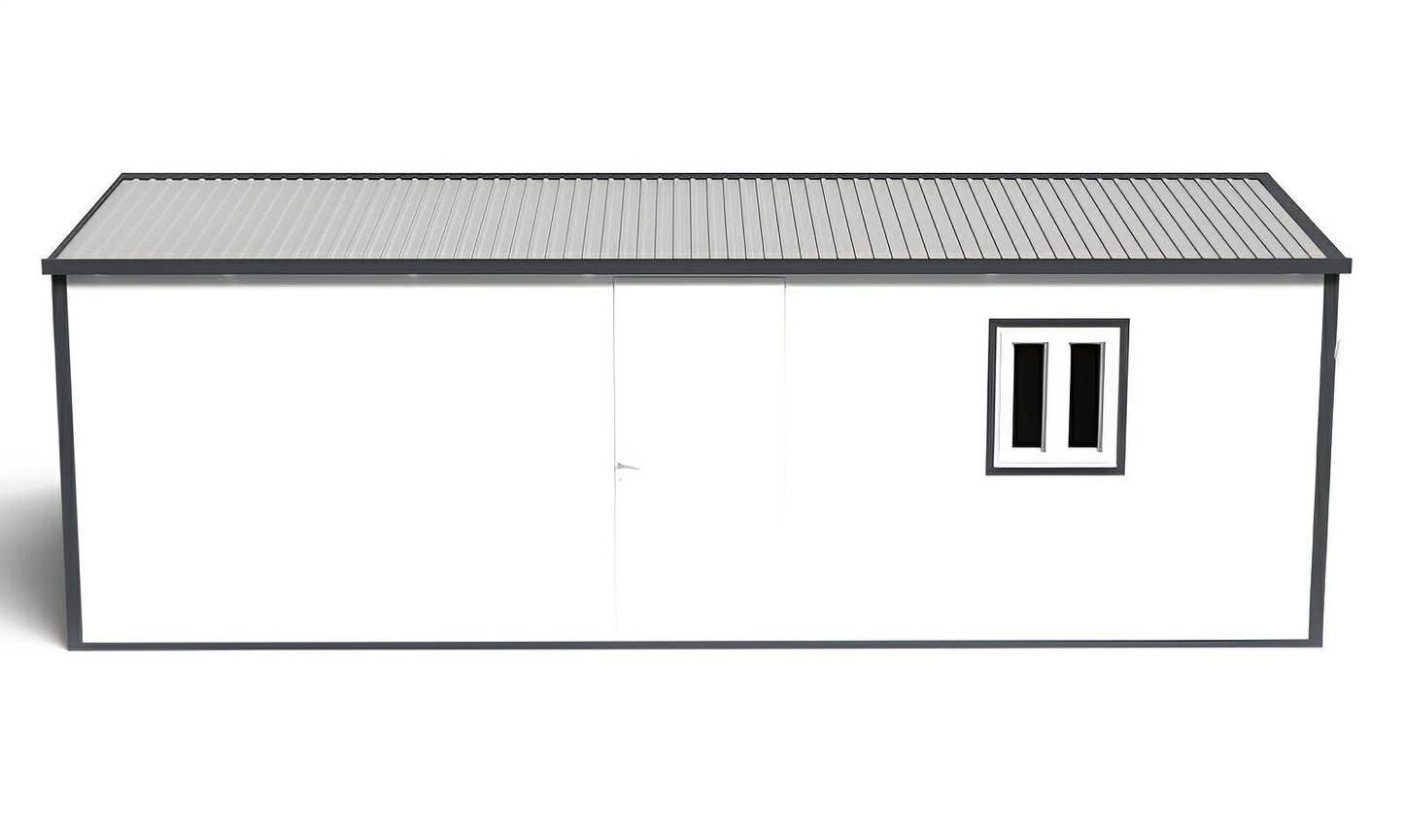 Duramax 22x10 insulated gable roof building, ideal for offices, workshops, or temporary shelters.