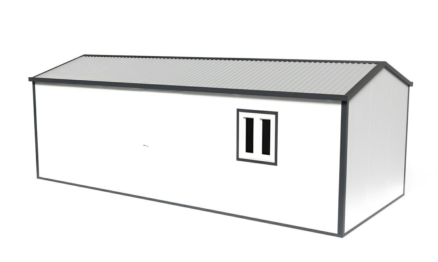 Duramax 22x10 gable roof insulated building for versatile use, like workshops or offices.