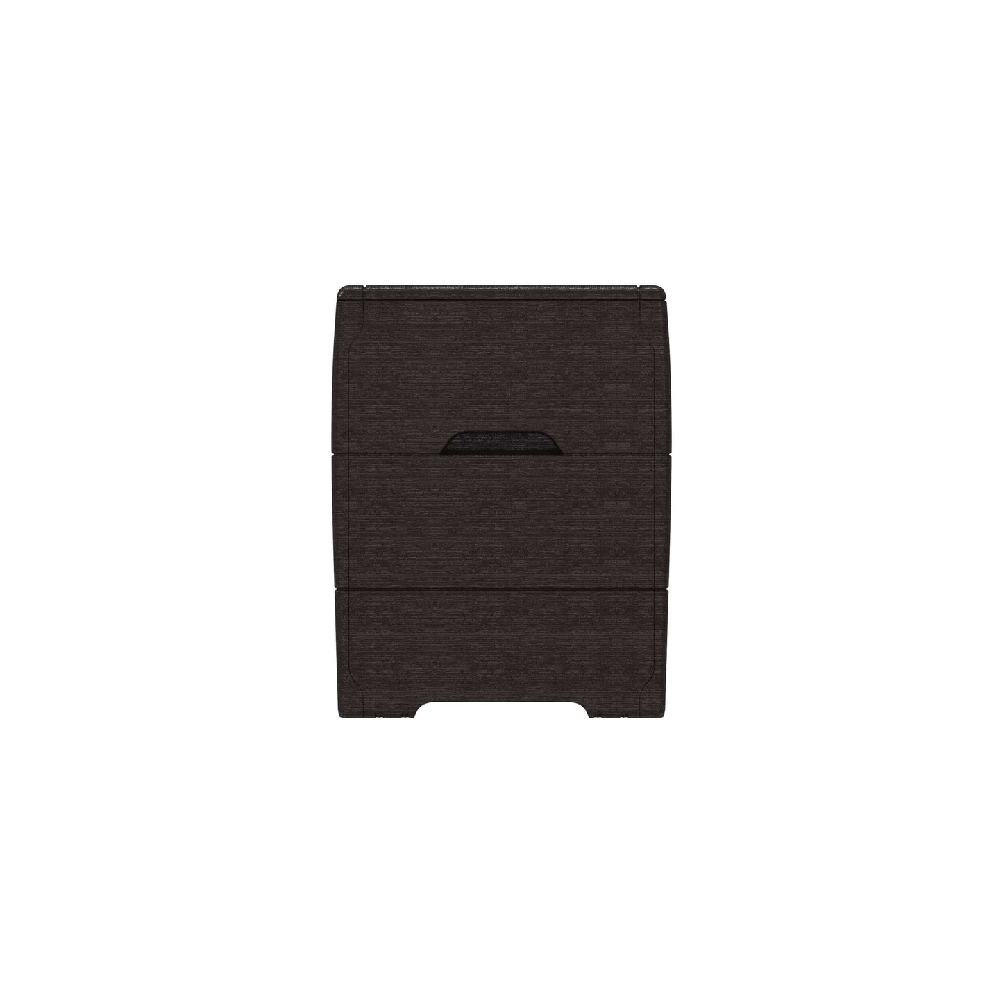 Duramax 71 Gallon Deck Box Brown 86601 with elegant wood-mimic design for outdoor storage and seating, strong polypropylene resin