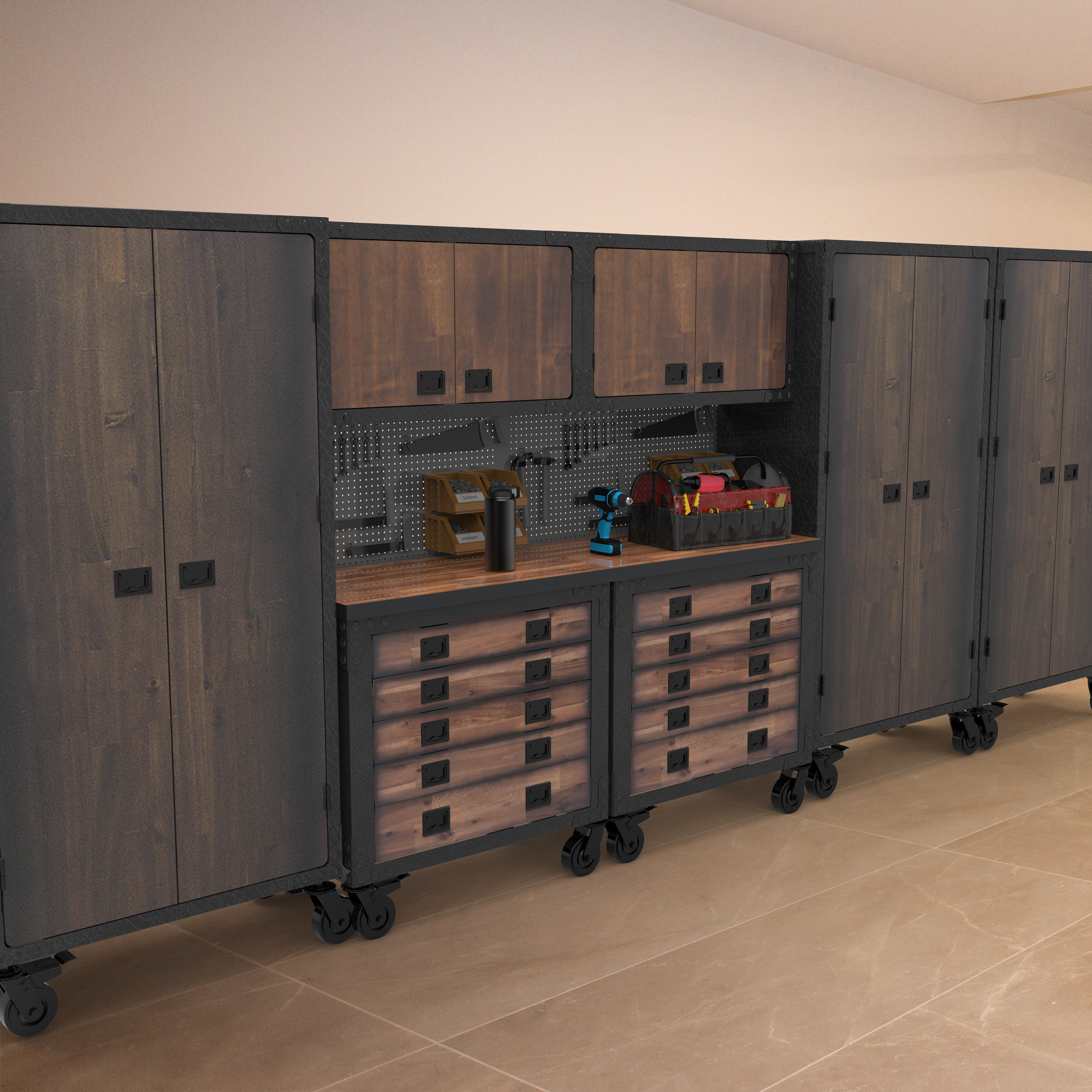 Duramax 7-Piece Garage Storage Combo Set with Tool Chests, Wall