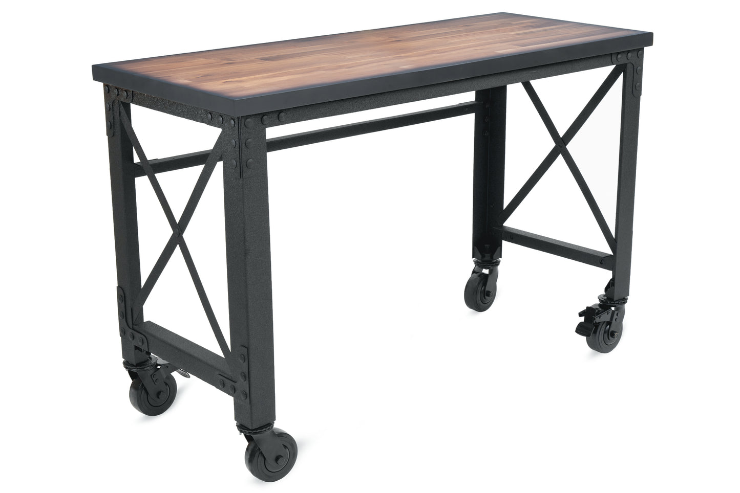 Duramax 52 In x 24 In Rolling Industrial Worktable Desk w/ solid wood top 68022