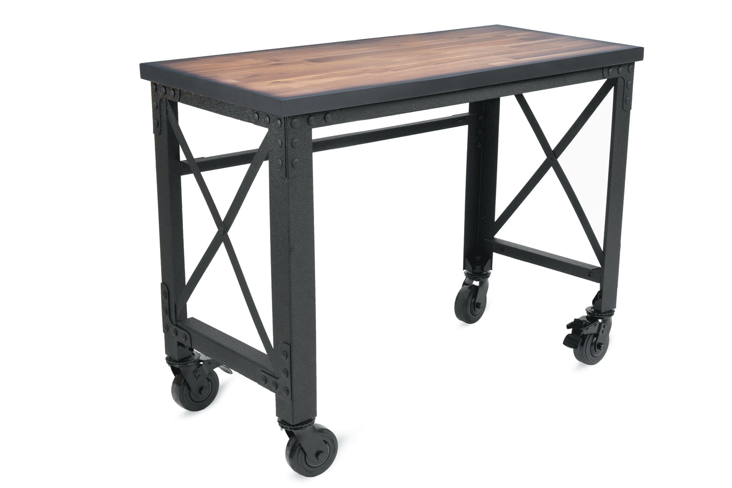 Duramax 46 In x 24 In Rolling Industrial Worktable Desk w/ solid wood top 68023