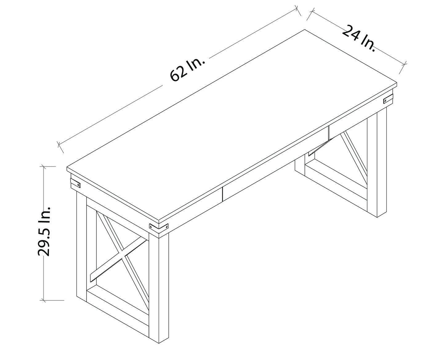 Duramax 62 In Felix Wood Desk w/ Drawer 68041