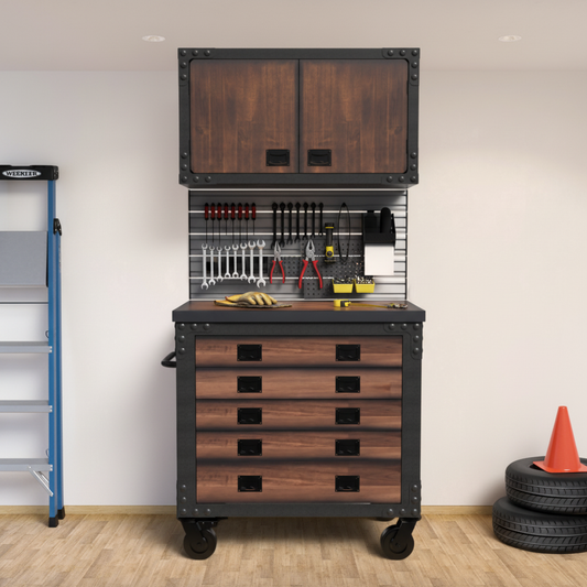 Duramax 2-Piece Garage Storage Combo Set w/ Tool Chest and Cabinet Combo 2TCWC