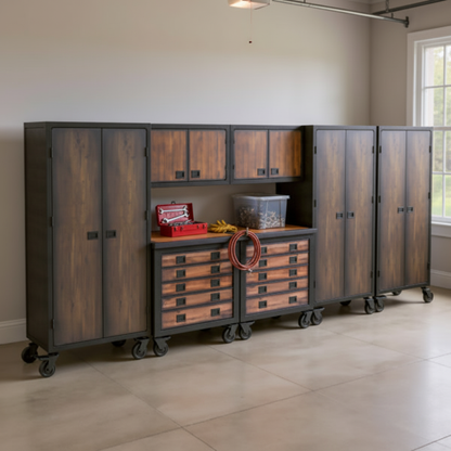 Duramax 7-Piece Garage Storage Combo Set w/ Tool Chests, Wall Cabinets and Free Standing Cabinets 7P2TC2WC3FC