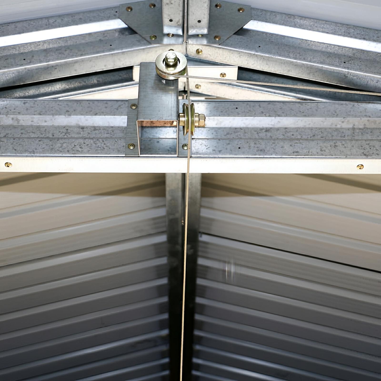 Close-up of Duramax Imperial Metal Garage steel roof support structure emphasizing durability and strength.