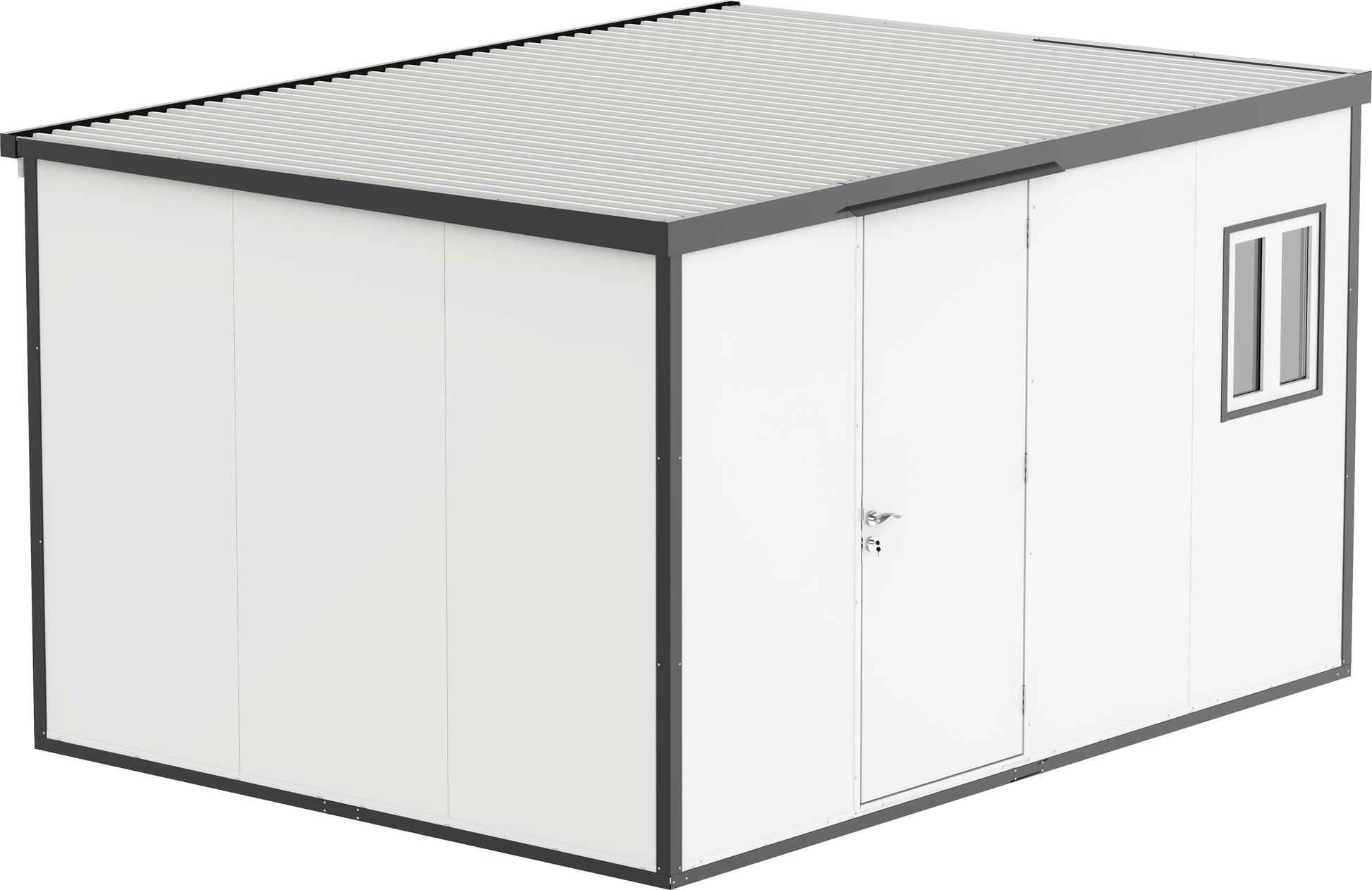 Duramax 13x10 Insulated Building 30832 with flat roof, modular design for all-weather storage solutions.