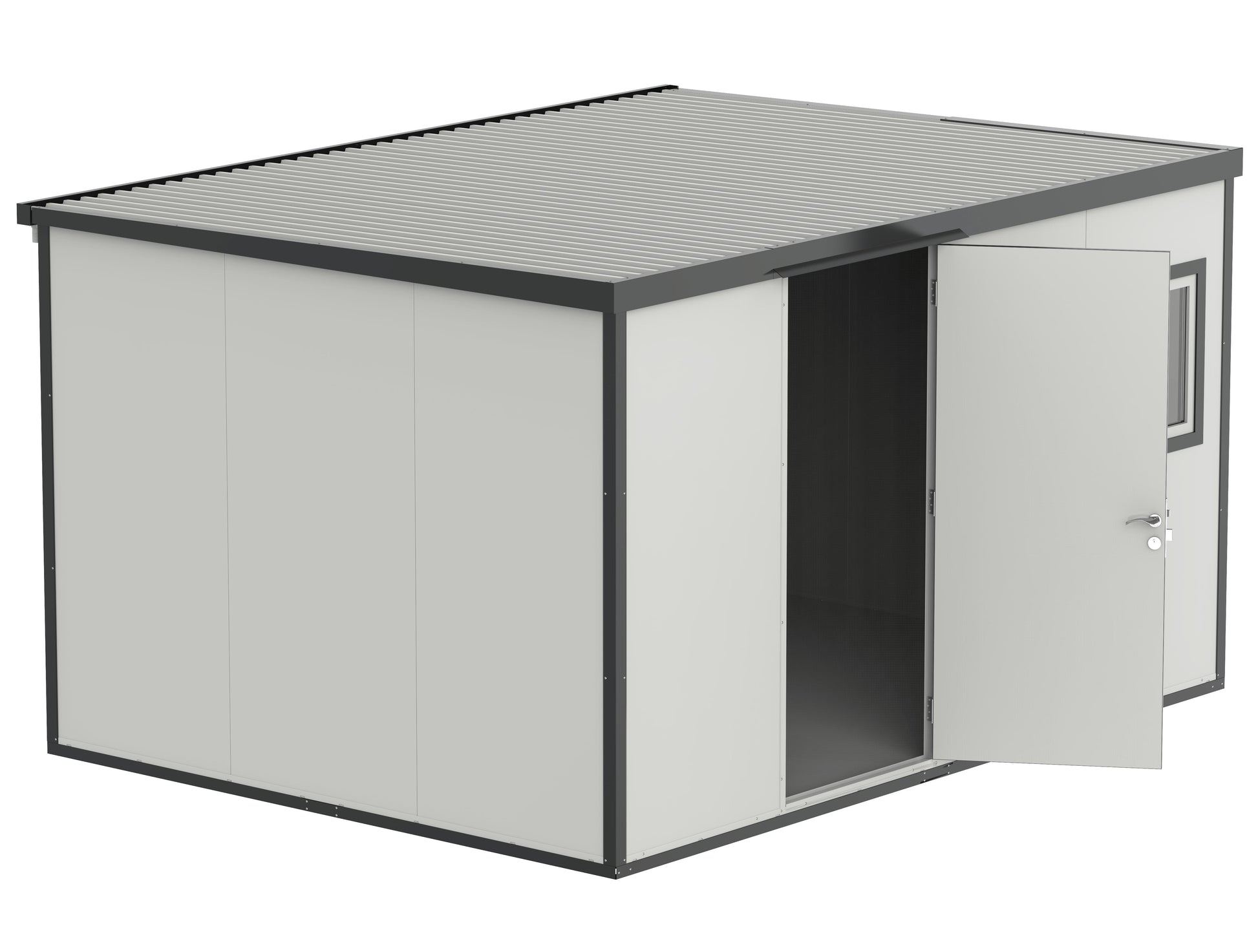 Duramax 13x10 flat roof insulated building 30832, ideal for versatile storage, weather-resistant shed solution.