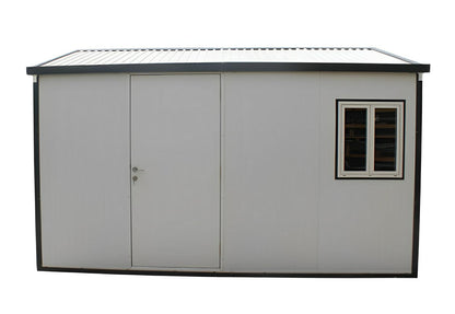 Duramax 13x10 Gable Roof Insulated Building with steel walls; energy-efficient, versatile shed for all-weather use.