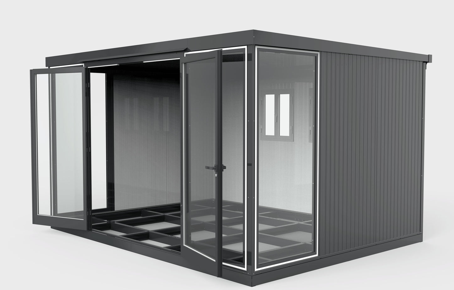 Duramax 13x10 Glass Garden Room - versatile outdoor structure for garden shed, office, or playroom. Stylish and functional design.