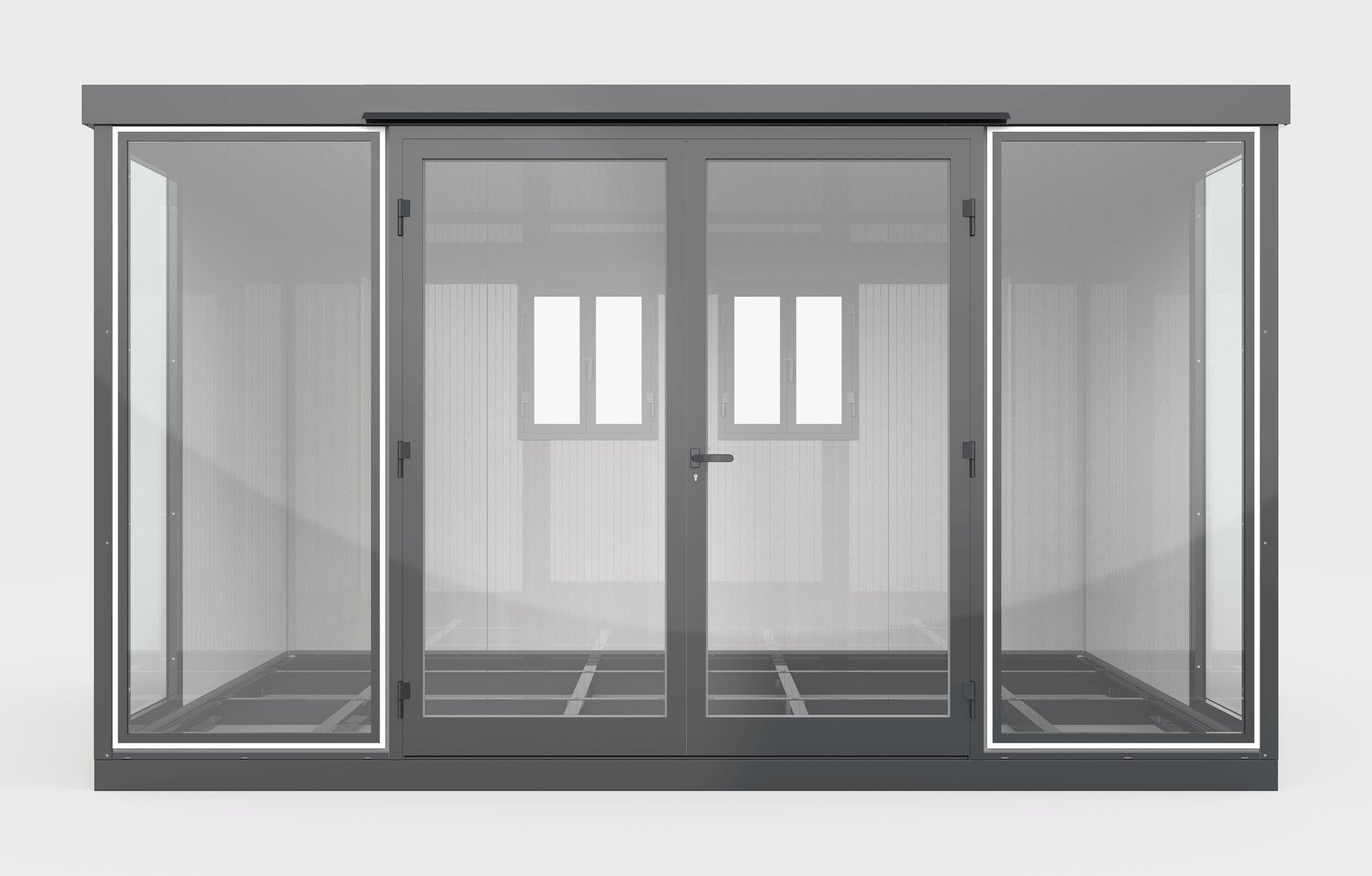 Duramax 13x10 Glass Garden Room, versatile outdoor structure for office or relaxation, featuring sturdy steel walls and PU foam.