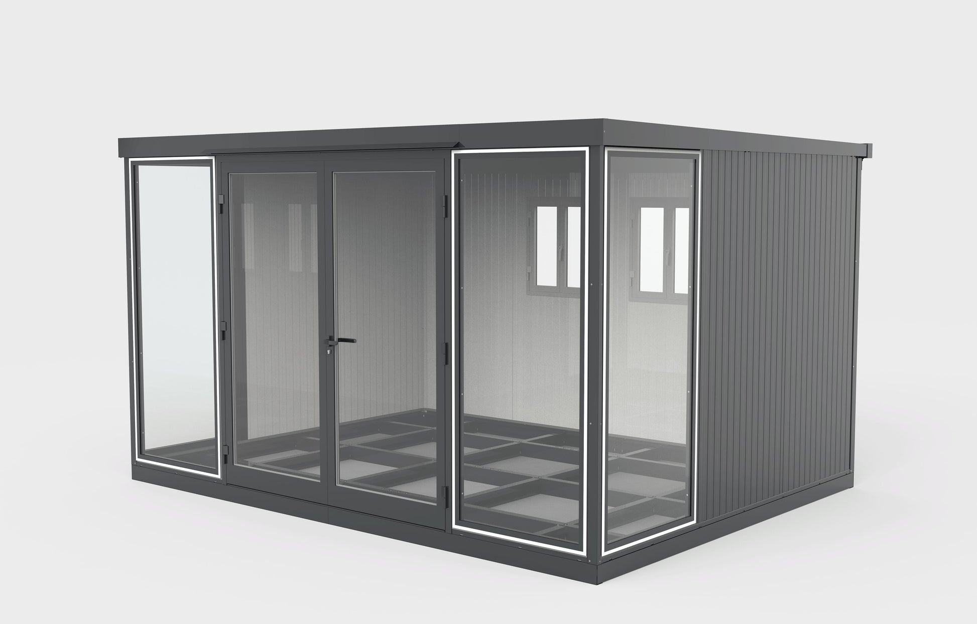 Duramax 13x10 Glass Garden Room 32003, versatile outdoor structure for use as garden shed, office, or playroom.