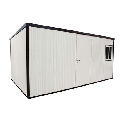 Duramax 16x10 insulated building with flat roof, galvanized steel, and eco-friendly insulation for versatile use.