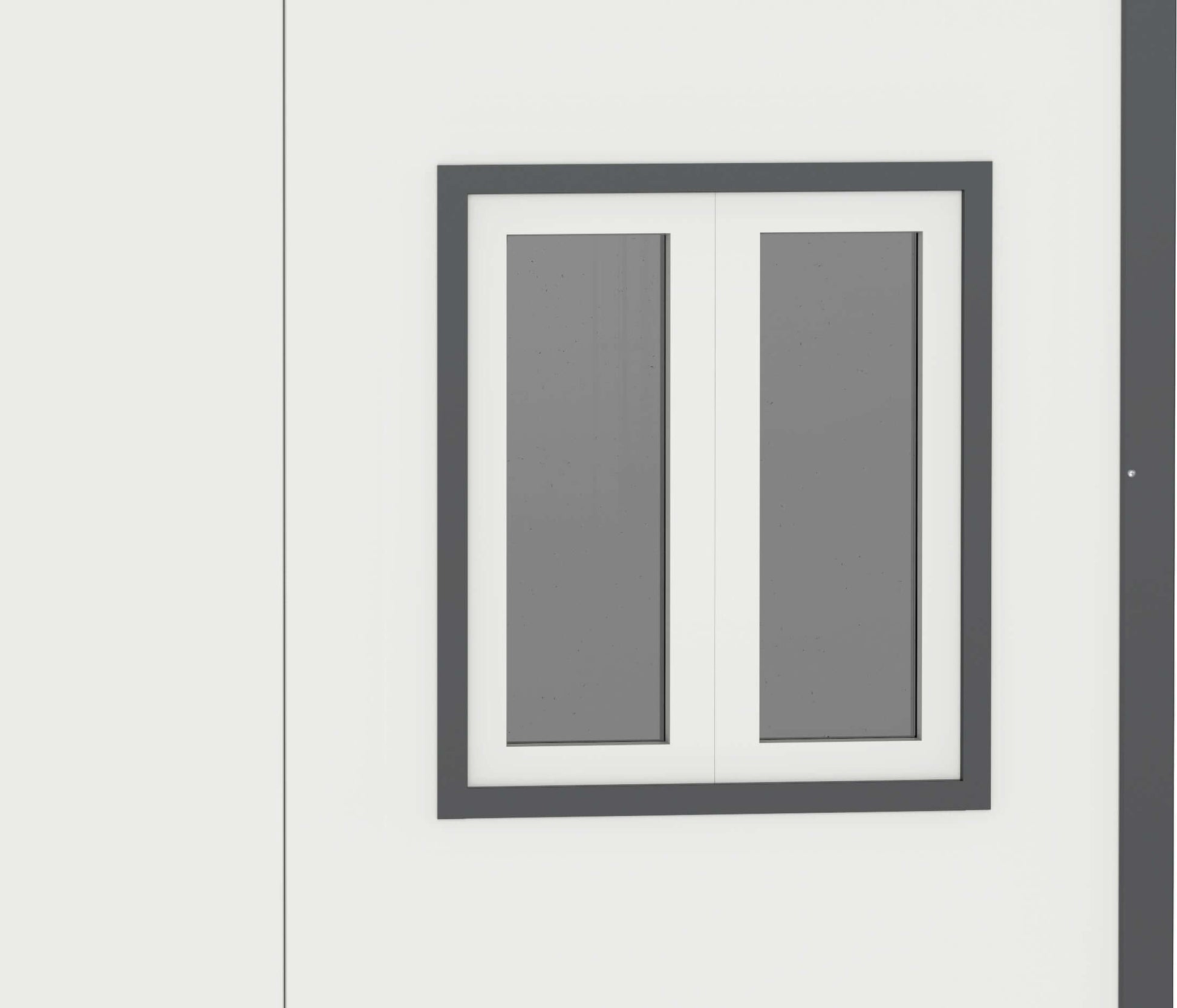 Duramax insulated building window with sleek black frame, suitable for energy-efficient and secure living spaces.