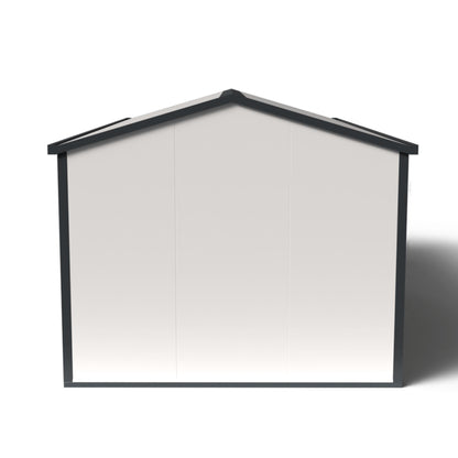 Duramax 19x10 insulated gable roof building front view, suitable for offices, workshops, or shelters.