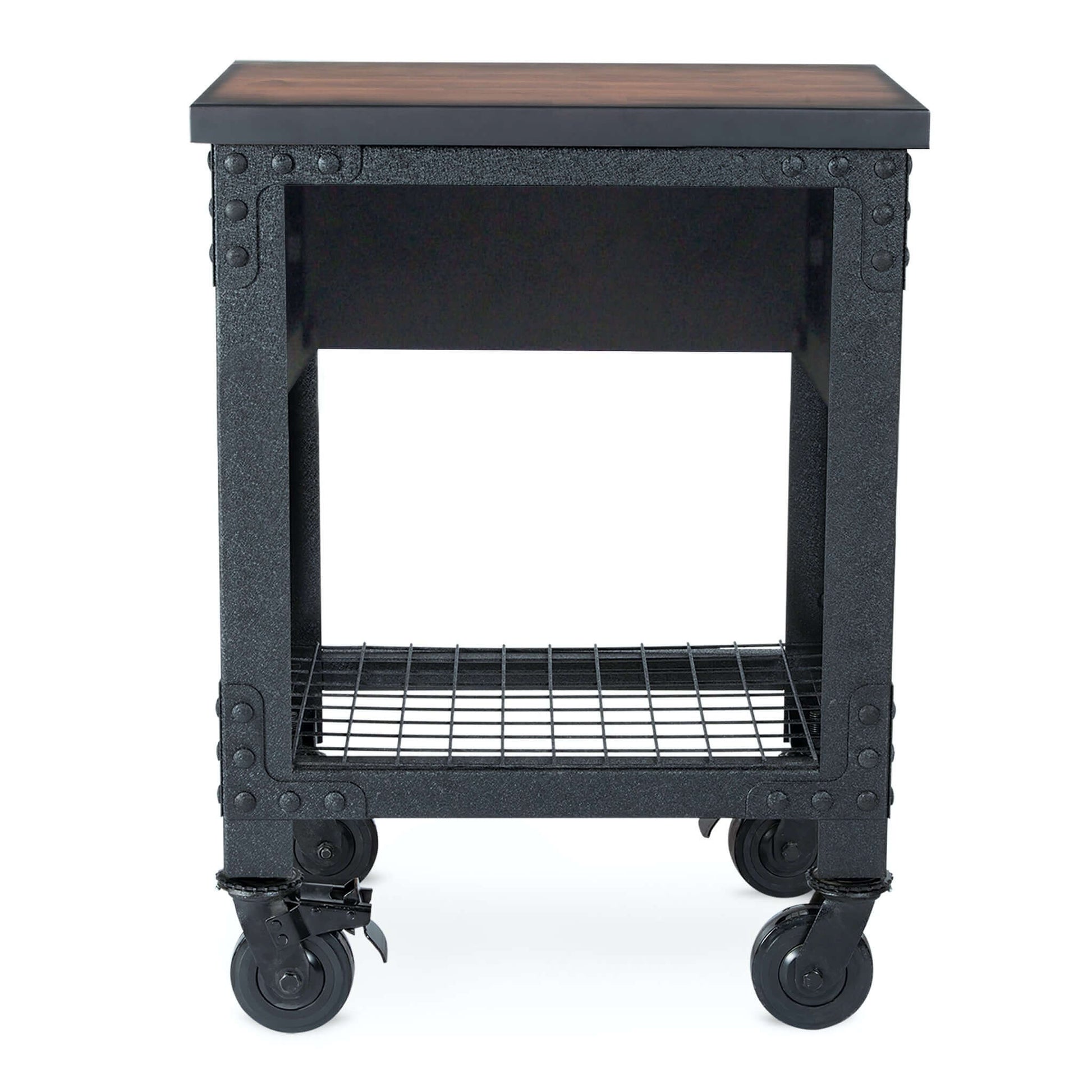 Duramax 27.6 x 20 inch industrial-style rolling workbench with a 1-drawer and lower shelf, ideal for garage or home use.