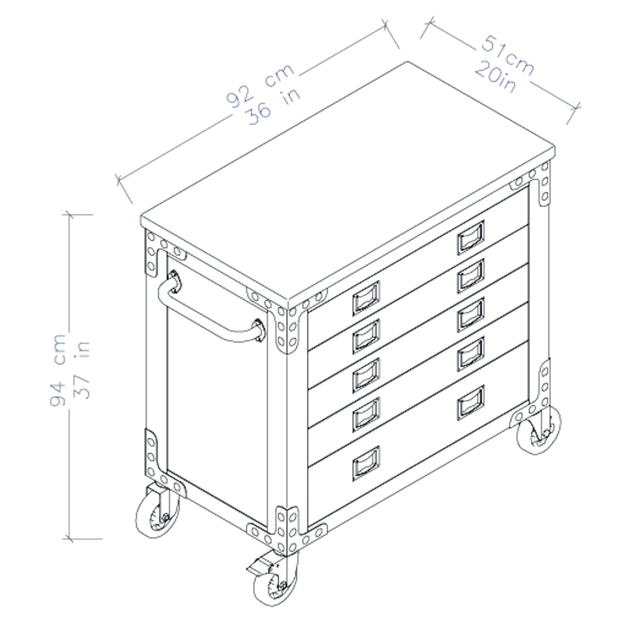 Duramax 36 In 5 Drawer Rolling Tool Chest w/ Wood Top 68006