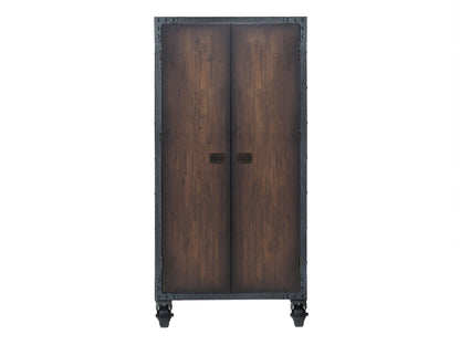 Duramax 36x72 industrial cabinet with wheels, metal and wood design, ideal for home and garage storage.