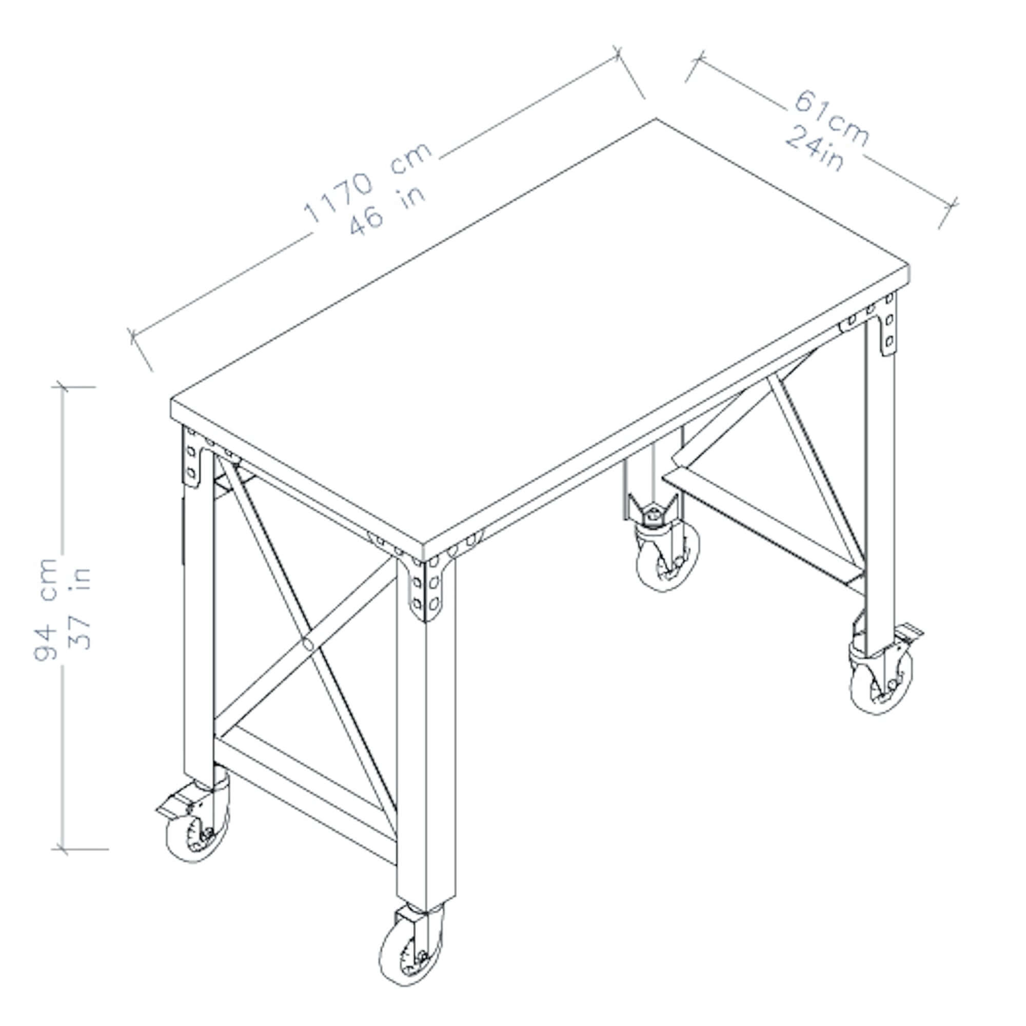 Duramax 46 In x 24 In Rolling Industrial Worktable 68023