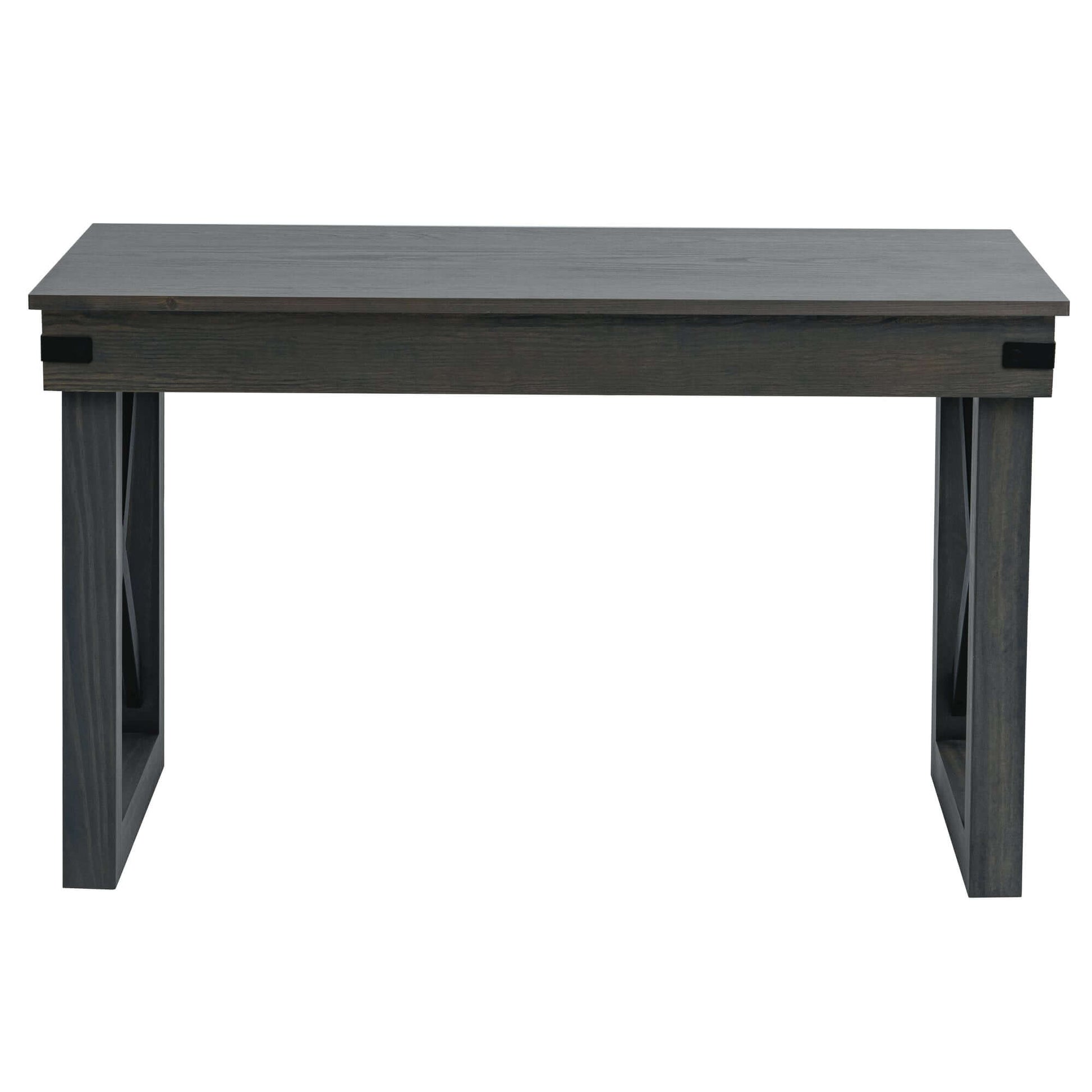 Duramax Felix 48 In Wood Desk with Drawer, contemporary design, solid wood legs, aluminum cross bar, perfect for home office.