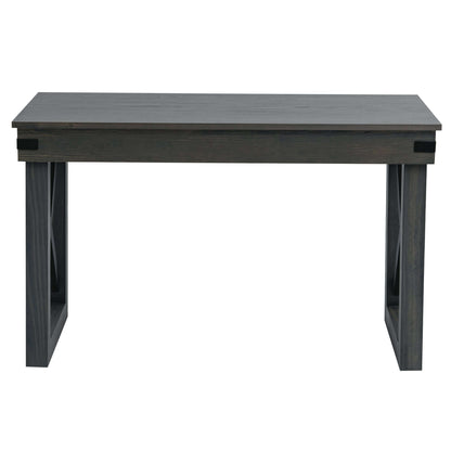 Duramax Felix 48 In Wood Desk with Drawer, contemporary design, solid wood legs, aluminum cross bar, perfect for home office.