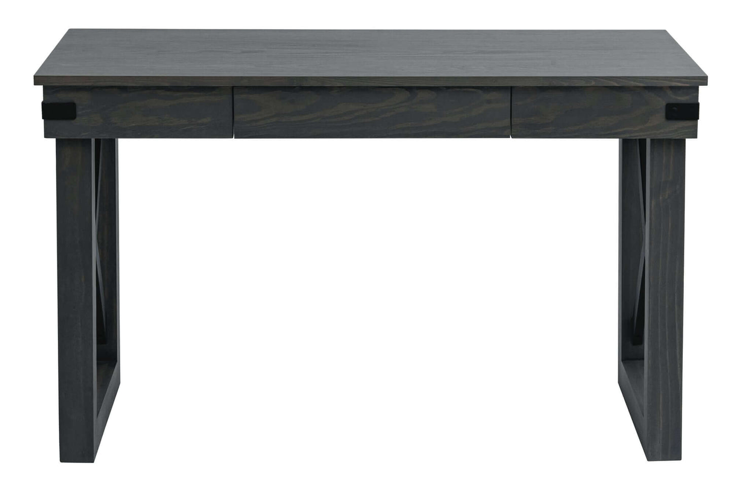 Duramax Felix 48 inch wood desk with drawer and black metal accents, contemporary style, perfect for home or office workspace.