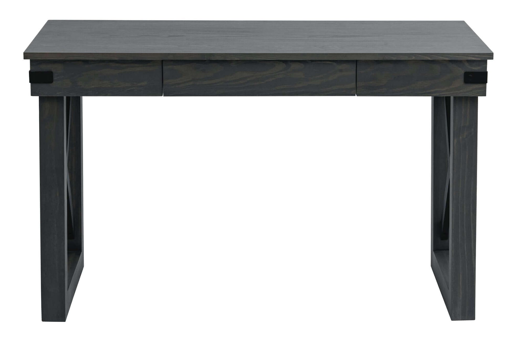 Duramax Felix 48 inch wood desk with drawer and black metal accents, contemporary style, perfect for home or office workspace.