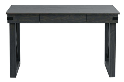 Duramax Felix 48 inch wood desk with drawer and black metal accents, contemporary style, perfect for home or office workspace.