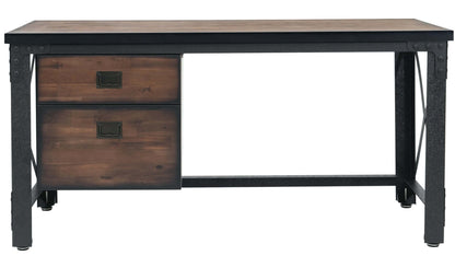 Duramax Jackson 62" Industrial Metal & Wood Desk with Drawers, Durable Steel Frame, Acacia Wood Top, Ideal for Home Office