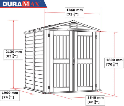 Duramax 6x6 StoreMate PLUS Vinyl Shed with Floor Dimensions