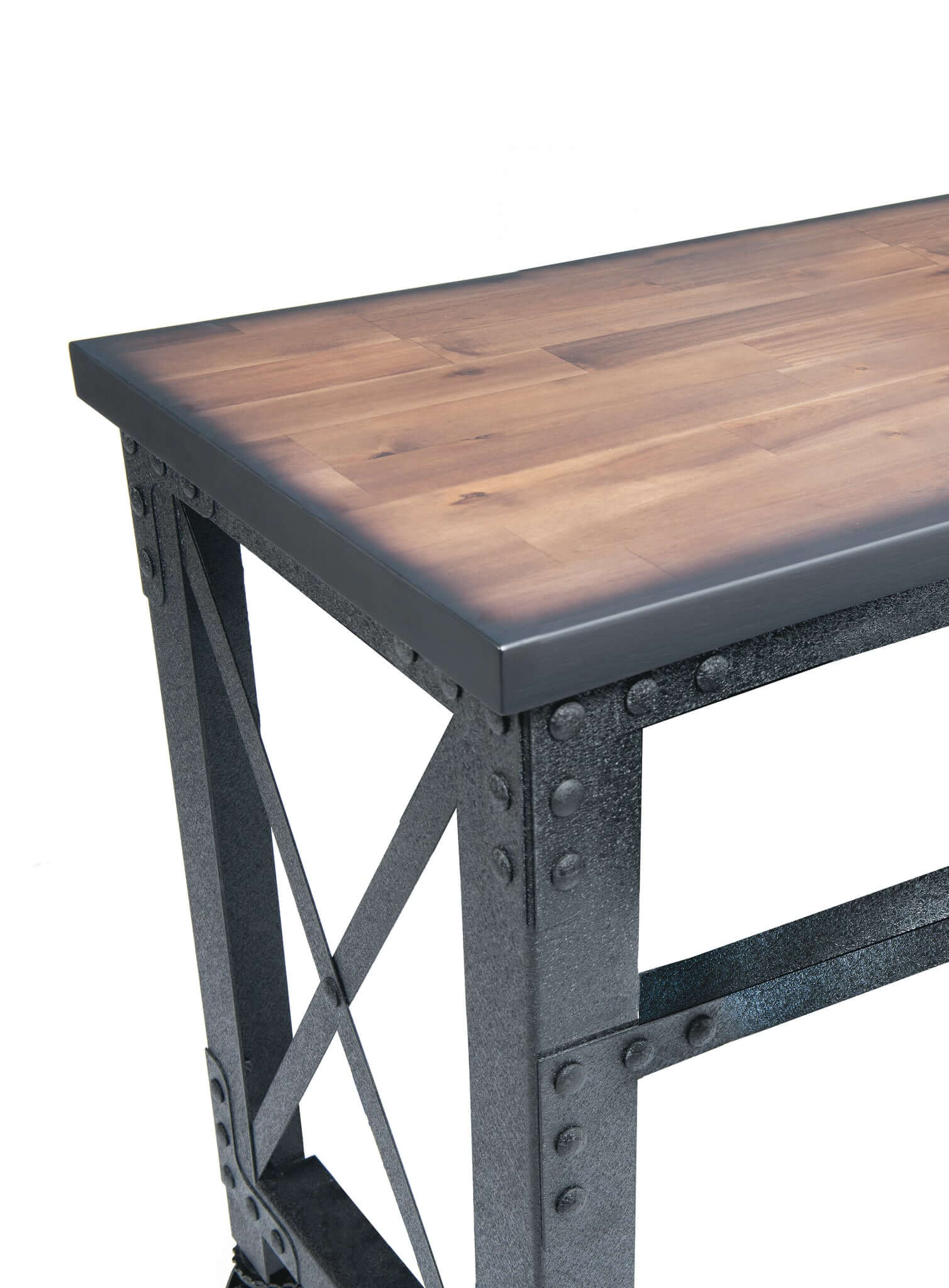 Duramax 72x24 Industrial Rolling Worktable with wooden top and metal frame, featuring heavy-duty caster wheels for mobility.