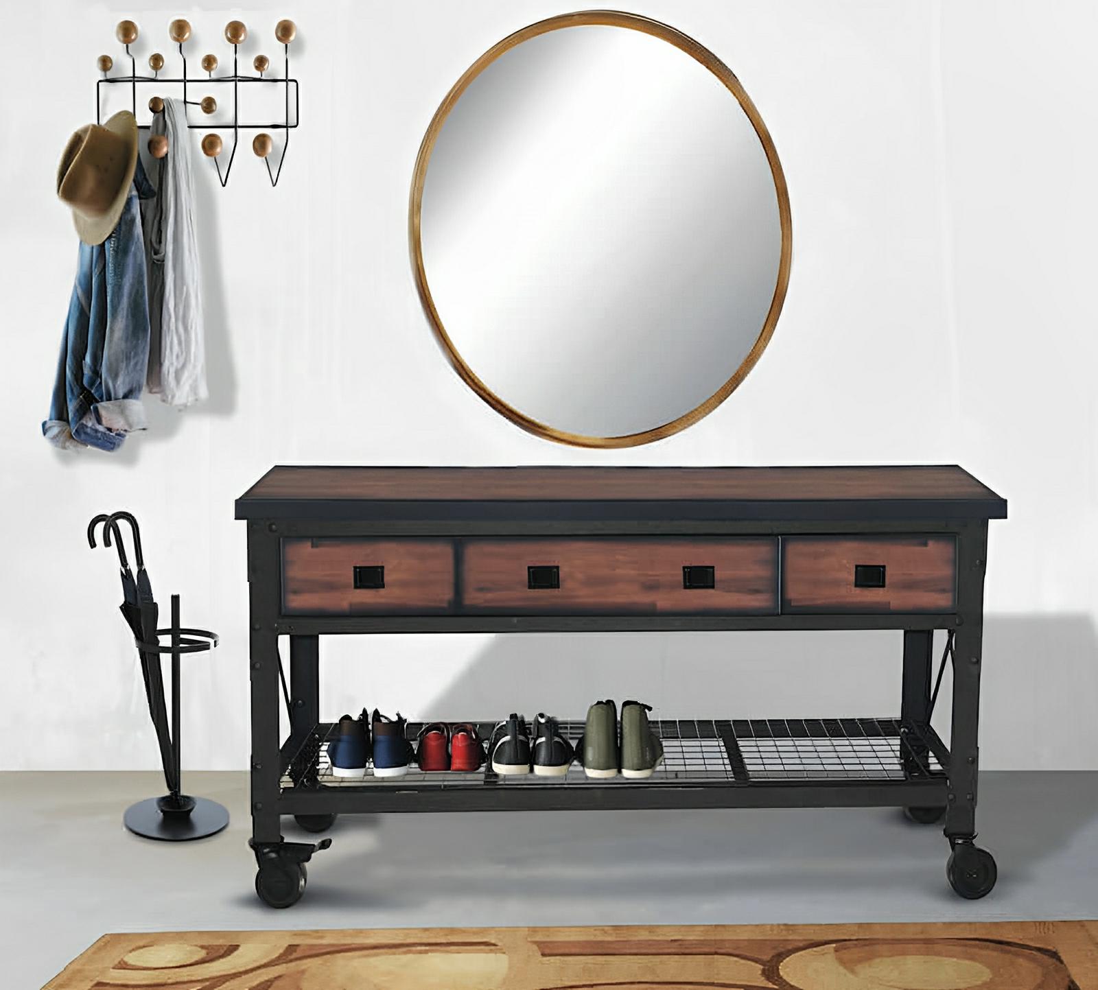 Duramax 72x24 inch rolling workbench with three drawers and storage shelf, ideal for garage or workshop settings.