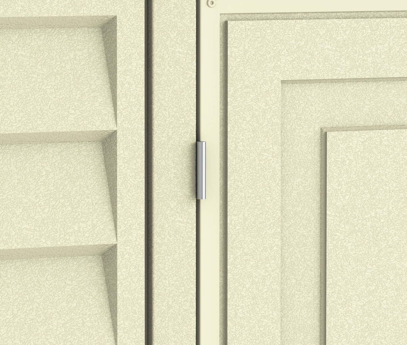 Close-up of the textured exterior of a Duramax 8x6 DuraMate Vinyl Shed, highlighting the durable vinyl construction.