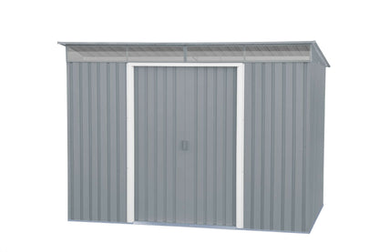 Duramax 8x6 Metal Shed with Skylight, Pent Roof Design for Effective Rain Runoff, Ideal for Garden Storage - Duramax Sheds