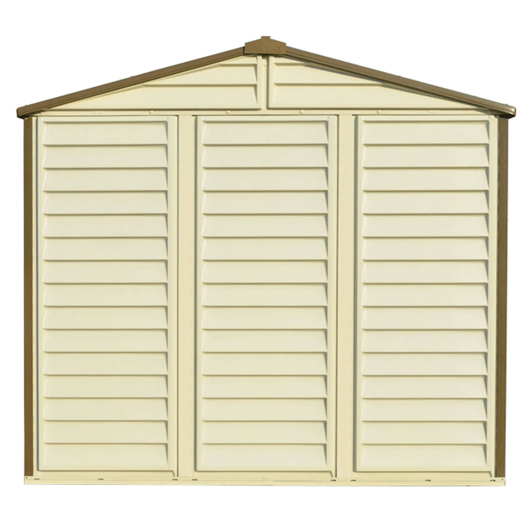 Duramax 8x6 StoreAll Vinyl Shed with foundation, ideal outdoor storage solution, seamless assembly, robust design, Duramax Shed