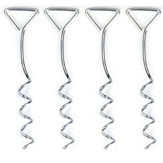 Duramax Soil Anchors 4 Pack 08781 with screw design, provides support for sheds against strong winds, excluding glass structures.