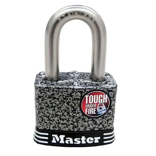Duramax Heavy Duty Security Padlock 08905 with anti-pick cylinder and three keys, durable for outdoor use and theft prevention.