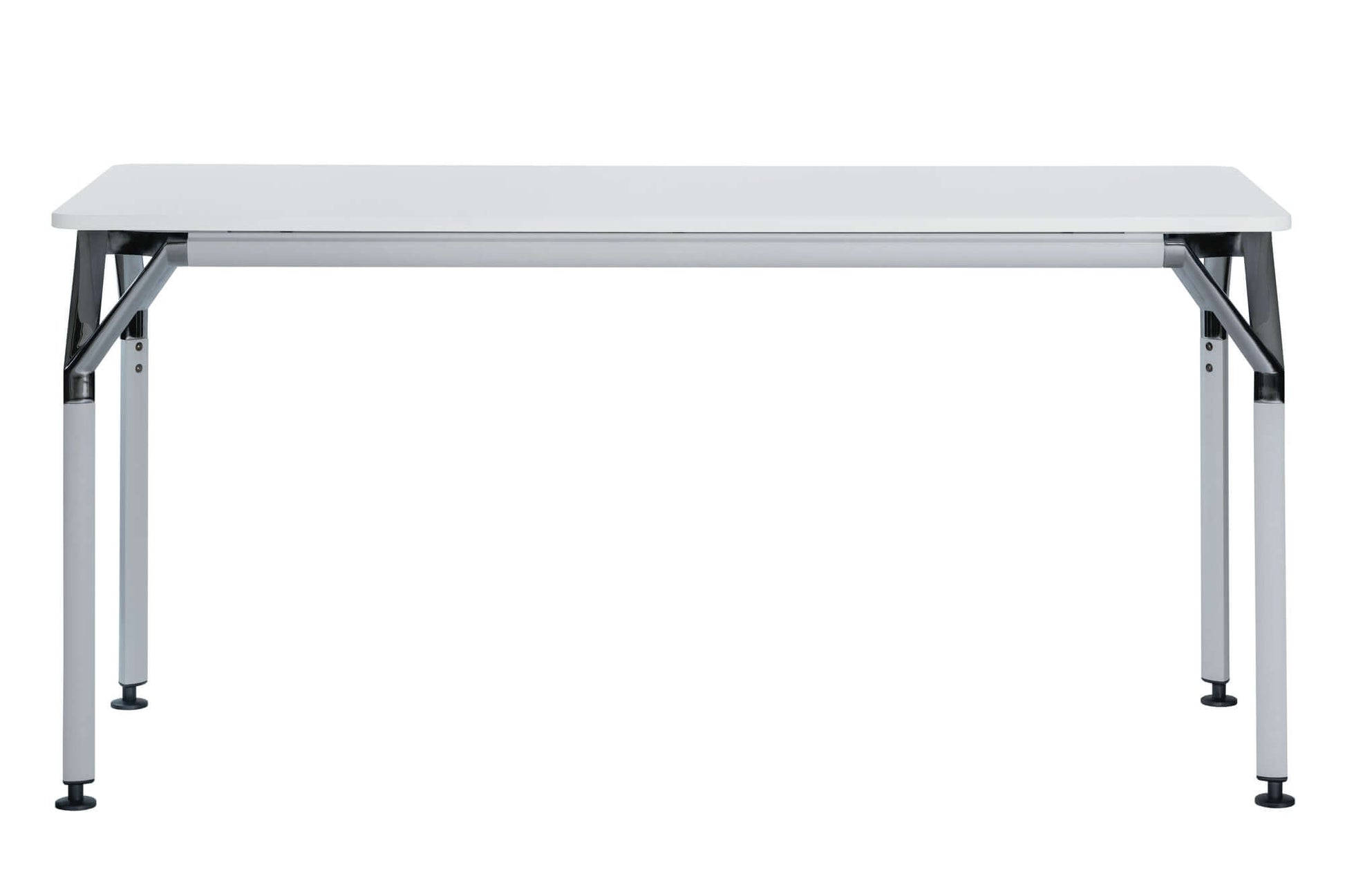 Duramax Ramo Desk 68054 with die-cast aluminum chrome details and sturdy aluminum legs, perfect for modern home or office space.
