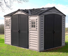 Duramax 10.5x8 Apex Pro Vinyl Shed w/ Foundation 40116