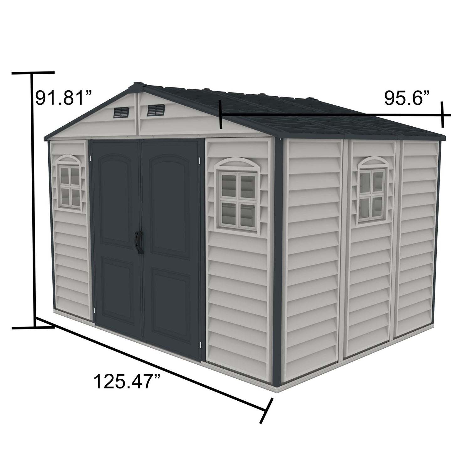 Duramax Vinyl Shed 10.5x8 Woodside Plus w/ Foundation 30227